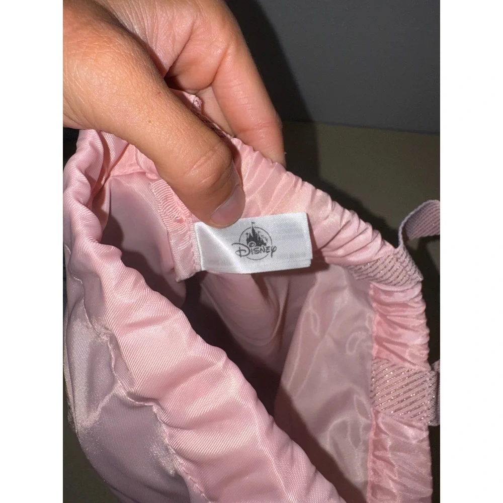Disney Bibbidi Bobbidi Boutique Pink Drawstring Backpack Rose Gold Carriage Bag